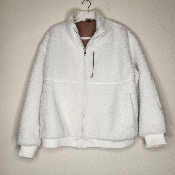Naadam Cozy Sherpa Zip Up Fleece Teddy Jacket L - Picture 1 of 7